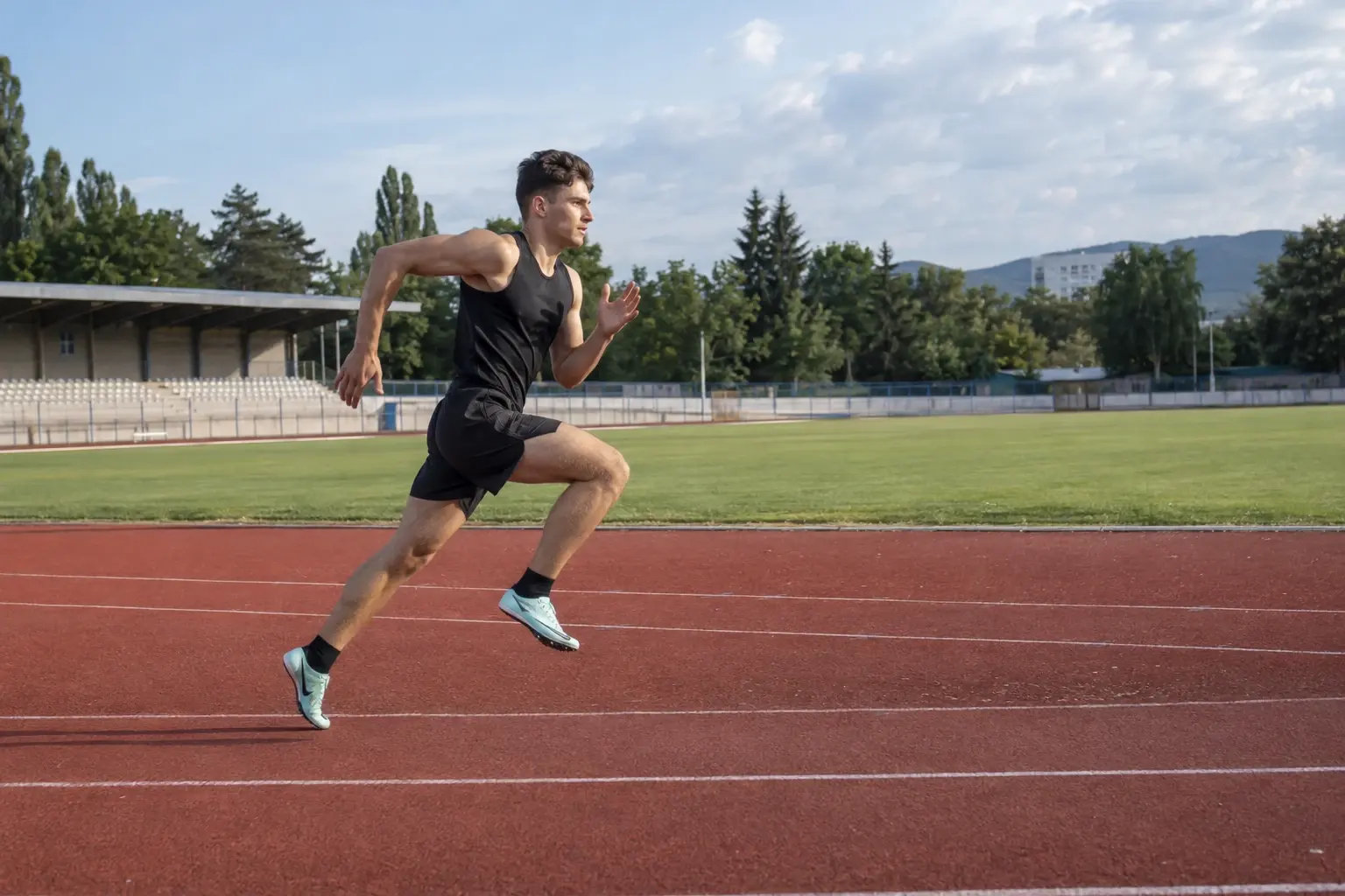 Šprintér na atletickom štadióne